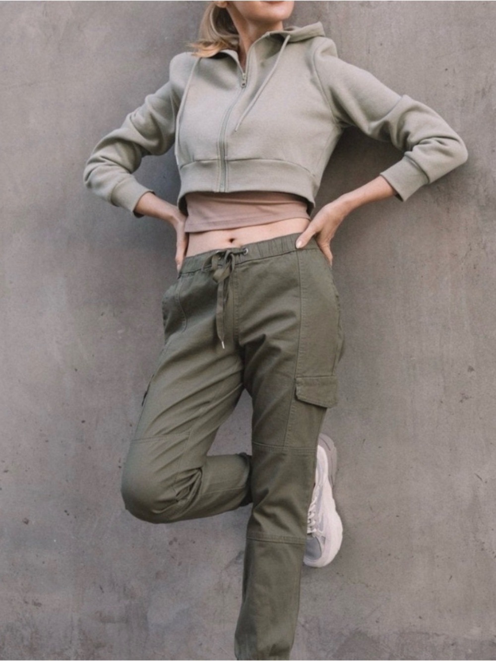 Rewash Olive Green Cargo Joggers - Women's, S